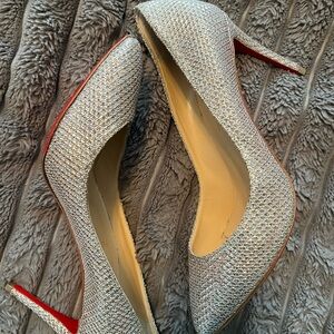 Christian Louboutin Silver Sparkle Heels